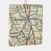 Richmond KY Vintag Map Keramikornament (Rechts)