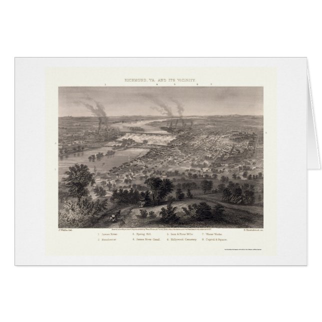 Richmond, panoramische Karte VA - 1863 (Vorderseite (Horizontal))