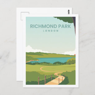Richmond Park England Travel Place Illustration Postkarte