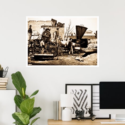 Richmond & Petersburg RR Ruins, Richmond, VA 1865 Poster (Heimbüro)