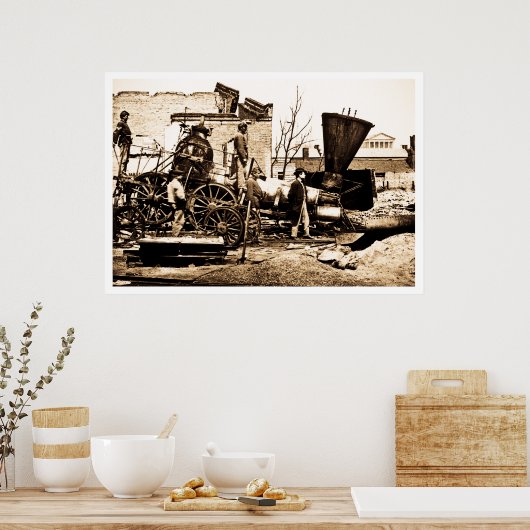 Richmond & Petersburg RR Ruins, Richmond, VA 1865 Poster (Küche)