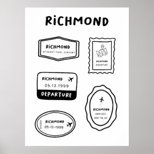 Richmond - Reise-Stempelsammlung Vintage Poster