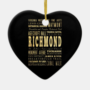Richmond-Stadt wenn Virginia-Typografie-Kunst Keramikornament