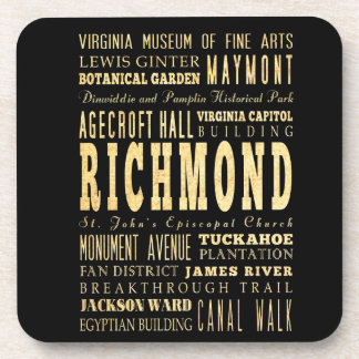 Richmond-Stadt wenn Virginia-Typografie-Kunst Untersetzer