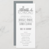 Richmond Stylized Skyline | Hochzeitsprogramm Einladung (Vorne/Hinten)