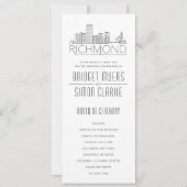Richmond Stylized Skyline | Hochzeitsprogramm Einladung (Vorderseite)
