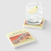 Richmond VA, Map Coordinates, Vintag Style Steinuntersetzer (Seitenansicht)