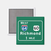 Richmond, VA Road Sign Magnet (Vorderseite/Rückseite)