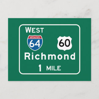 Richmond, VA Road Sign Postkarte