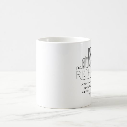 Richmond, VA Stylized Skyline | Benutzerdefinierte Kaffeetasse (Mittel)