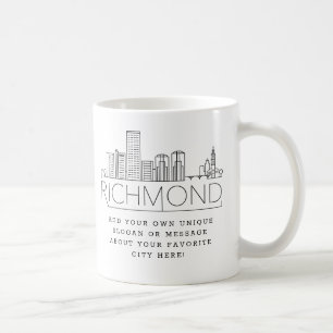Richmond, VA Stylized Skyline   Benutzerdefinierte Kaffeetasse