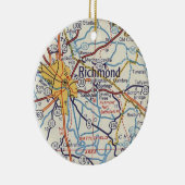 Richmond VA Vintag Map Keramik Ornament (Rechts)