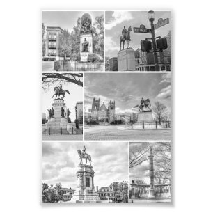 Richmond VA Virginia Monuments Collage Fotodruck