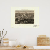 Richmond Virginia 1863 Antike Panoramakarte Poster (Küche)