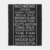 Richmond Virginia Bus Roll Fleecedecke (Vorderseite)