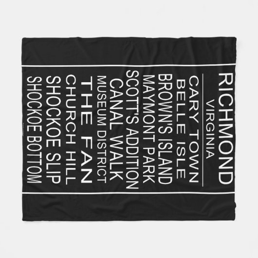 Richmond Virginia Bus Roll Fleecedecke (Vorderseite (Horizontal))