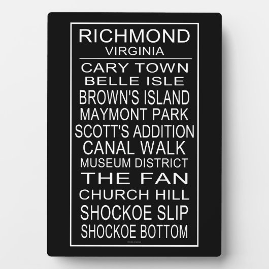 Richmond Virginia Bus Roll Fotoplatte (Vorderseite)