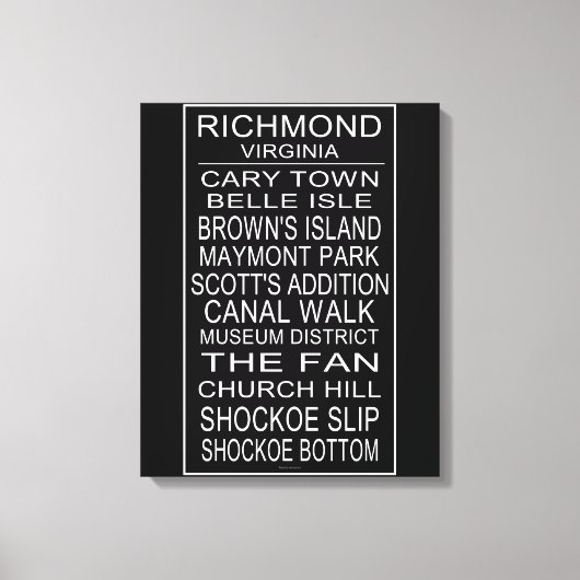 Richmond Virginia Bus Roll Leinwanddruck (Vorderseite)