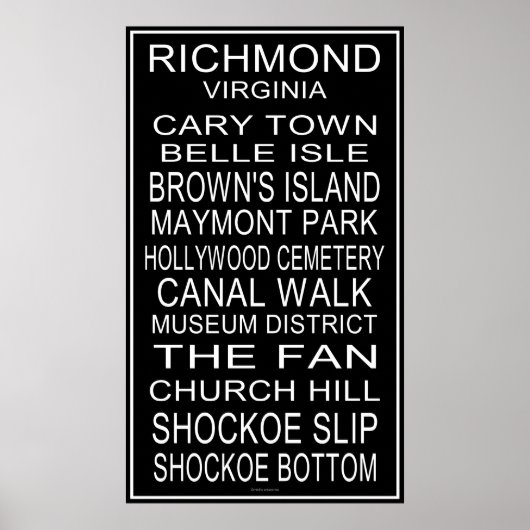 Richmond Virginia Bus roll Poster (Vorne)