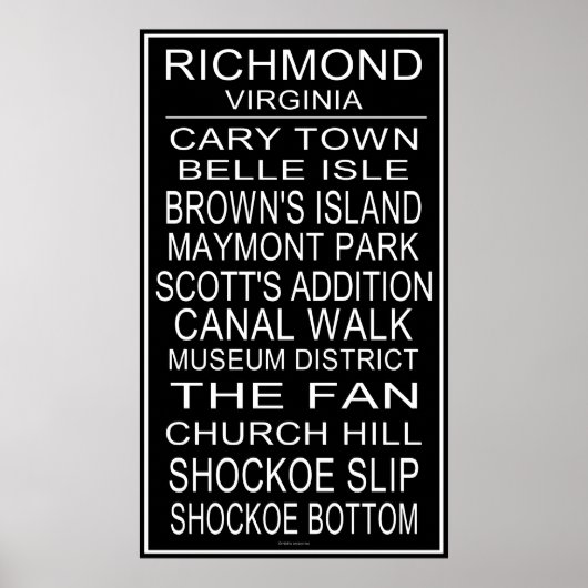Richmond Virginia Bus Roll Poster (Vorne)