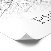 Richmond Virginia City Road Map Unmittelbarer Down Poster (Ecke)