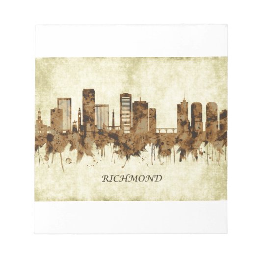 Richmond Virginia Cityscape Notizblock (Vorderseite)