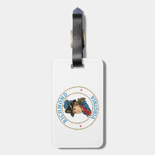 Richmond Virginia Colonial Gepäckanhänger (Rückseite vertikal)