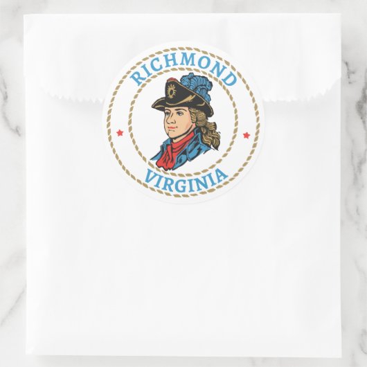 Richmond Virginia Colonial Runder Aufkleber (Tasche)