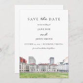 Richmond Virginia flat Save the Date Card (Vorne/Hinten)