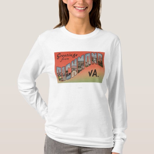 Richmond, Virginia - große Buchstabe-Szenen 3 T-Shirt (Vorderseite)