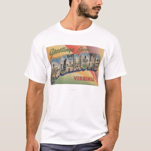 Richmond, Virginia - große Buchstabe-Szenen T-Shirt (Vorderseite)
