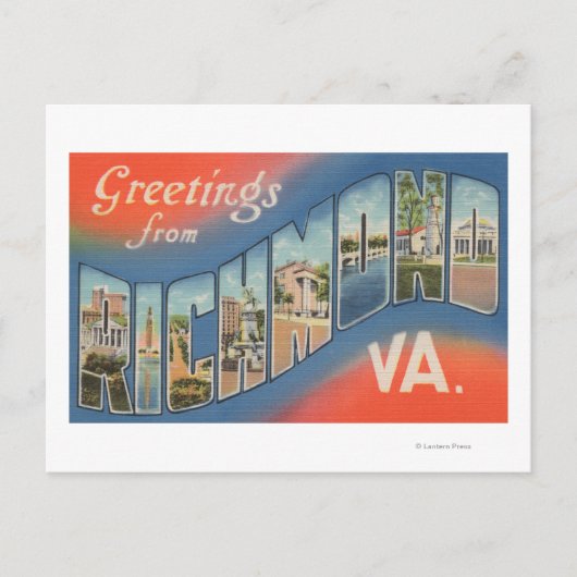 Richmond, Virginia - Große Buchstabenszenen 4 Postkarte (Vorderseite)