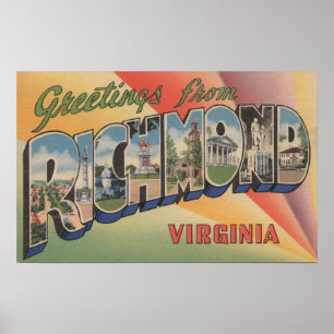 Richmond, Virginia - Große Buchstabenszenen Poster