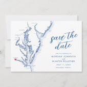 Richmond Virginia Map Modern Wedding Save The Date (Vorderseite)