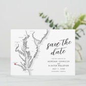 Richmond Virginia Map Modern Wedding Save The Date (Stehend Vorderseite)