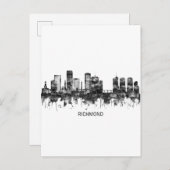 Richmond Virginia Skyline BW Einladungspostkarte (Vorne/Hinten)