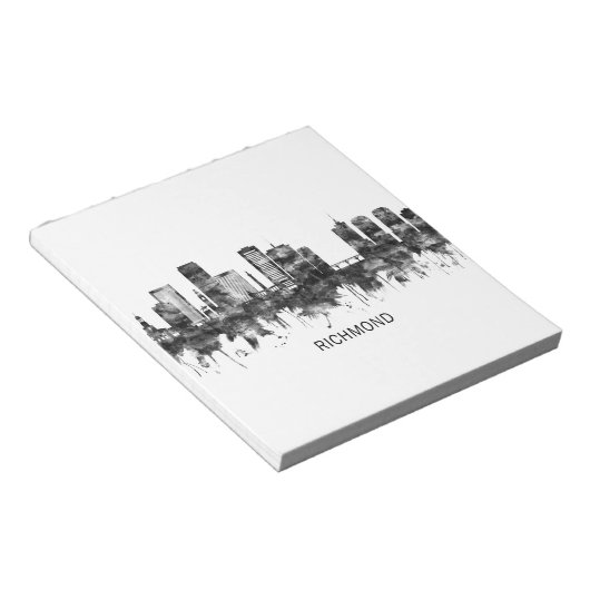 Richmond Virginia Skyline BW Notizblock (angewinkelt)