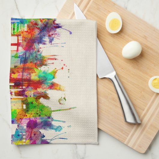 Richmond Virginia Skyline Geschirrtuch (Viertel Falte)