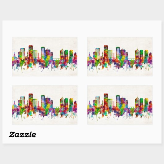 Richmond Virginia Skyline Rechteckiger Aufkleber (Blatt)