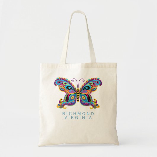 Richmond Virginia Souvenir Butterfly Graphic Tragetasche (Vorne)
