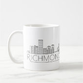 Richmond, Virginia Stylized Skyline Coffee Tasse (Links)