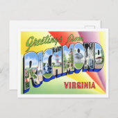 Richmond, Virginia Vintag Big Letters Postcard Postkarte (Vorne/Hinten)