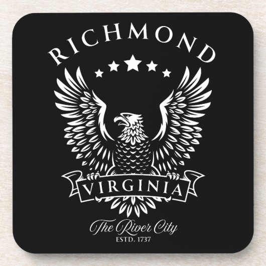 Richmond Virginia Vintag Eagle Getränkeuntersetzer (Vorderseite)