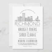 Richmond Wedding | Stilisierte Skyline-Einladung Einladung (Vorderseite)