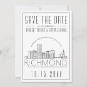 Richmond Wedding | Stilisierte Skyline Save the Da Einladung (Vorderseite)
