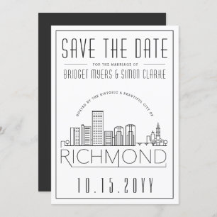 Richmond Wedding   Stilisierte Skyline Save the Da Einladung