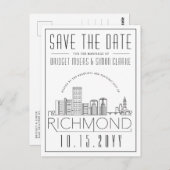 Richmond Wedding | Stilisierte Skyline Save the Da Postkarte (Vorne/Hinten)