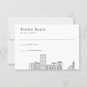 Richmond Wedding   Stilisierte Skyline-UAWG RSVP Karte