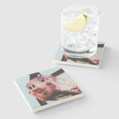 Rich's Pink Pig, Pink Pig Atlanta, Pig Steinuntersetzer (Seitenansicht)