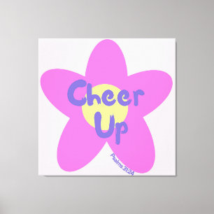 Richt auf Pop-Art Rosa Florale Christliche Leinwan Leinwanddruck